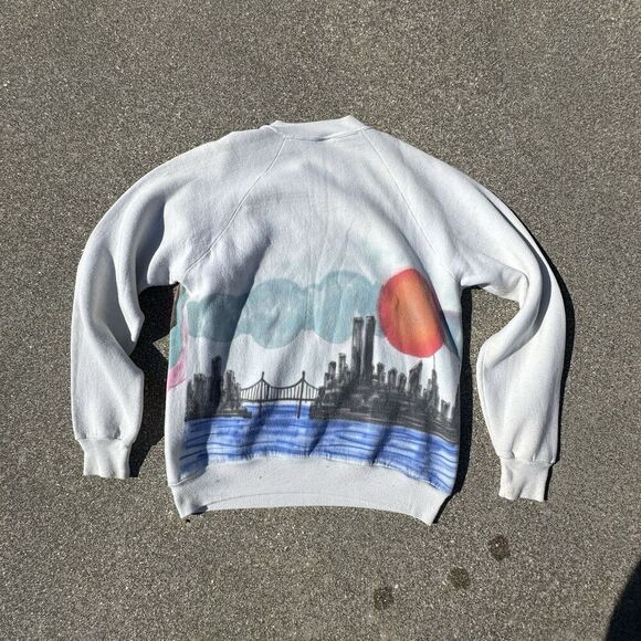 Vintage 90's Jerzees By Russell Crewneck Sweatshirt Mens Large Made USA Custom - Picture 7 of 7